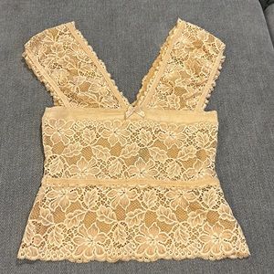 The Limited lace and tulle deep V top size medium